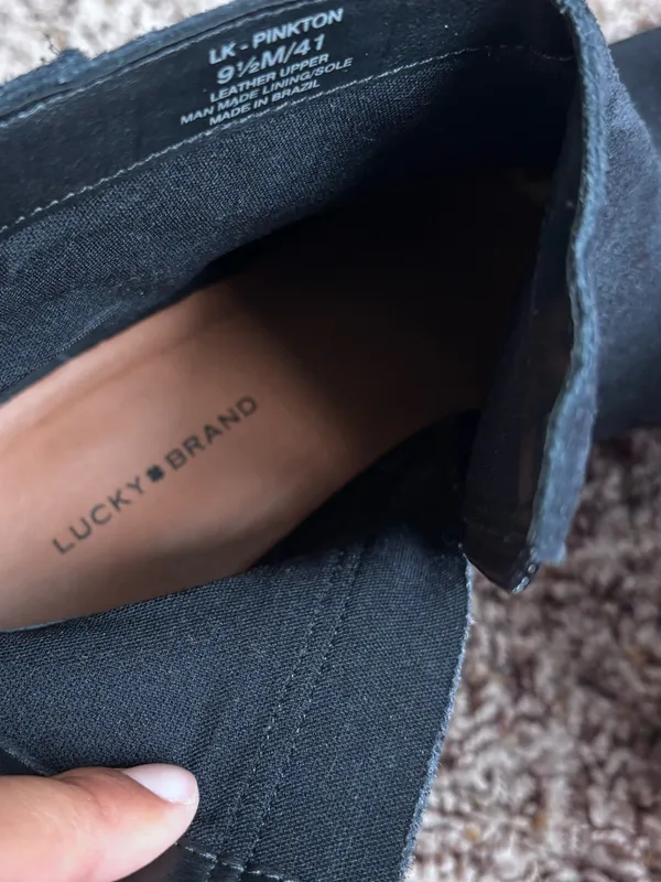 Lucky Brand Black Suede Ankle Booties with Block Heel - Image 7