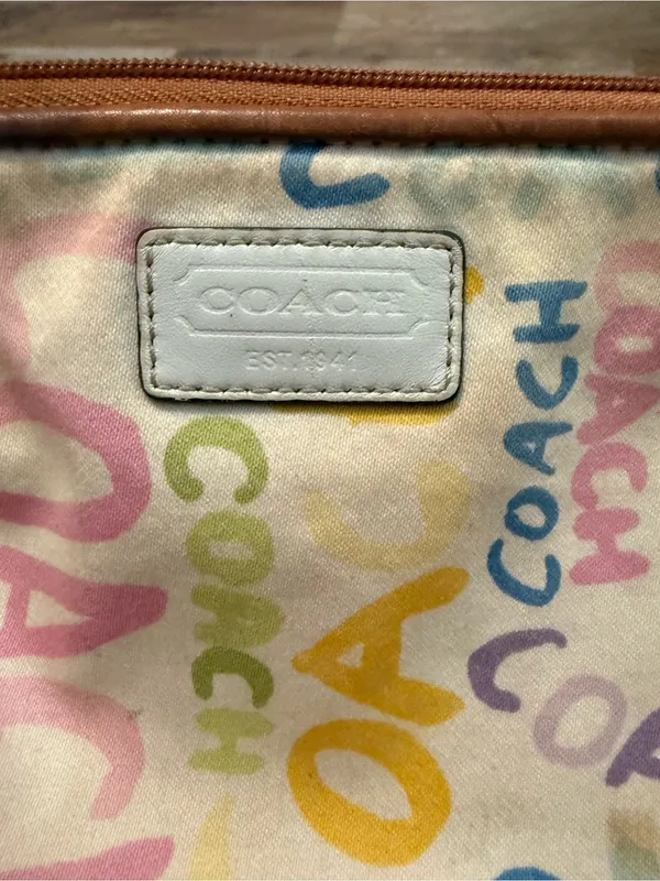 Coach Multicolor Graffiti Logo Cosmetic Bag - Image 2