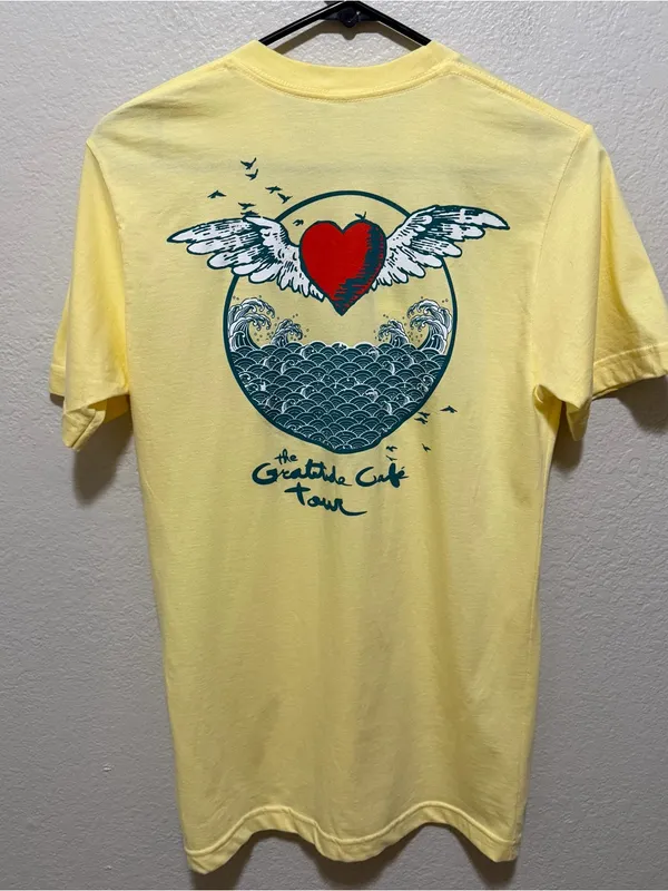 Jason Mraz The Gratitude Café Tour Concert Tee Yellow Organic Cotton Size Small - Image 6