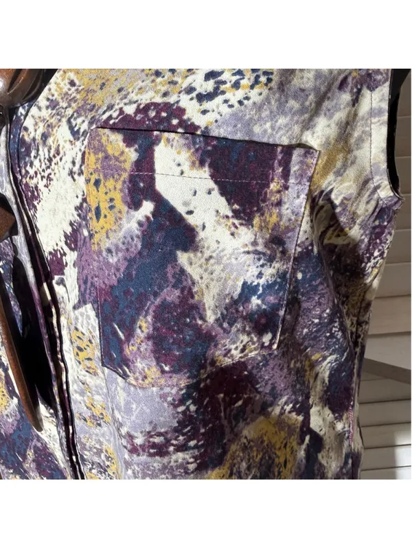 Vintage Y2K dress sleeveless purple camo avant-garde boho fairy whimsigoth sz M - Image 7