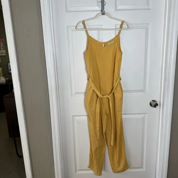 Outerknown Yellow Gauze Jumpsuit Organic‎ Cotton Relaxed Small - Image 2