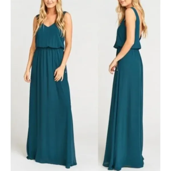 NWT Show Me Your Mumu Kendall Maxi Dress‎ in Deep Jade Chiffon - Image 2