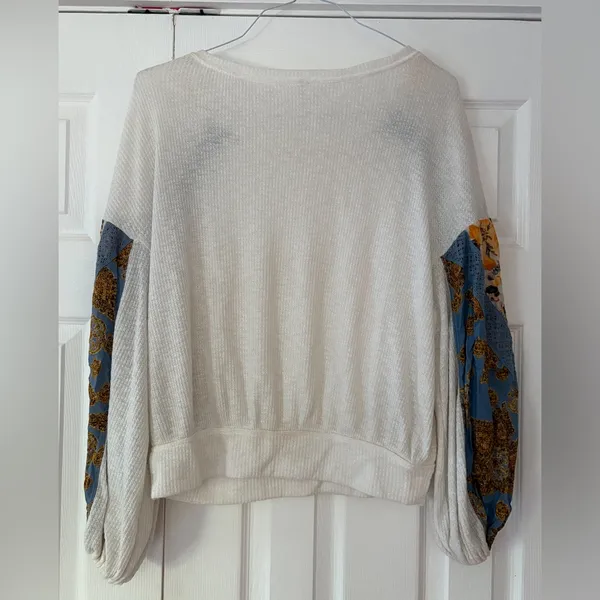 Free People Casual Clash Floral Balloon‎ Sleeves Size Small EUC - Image 6