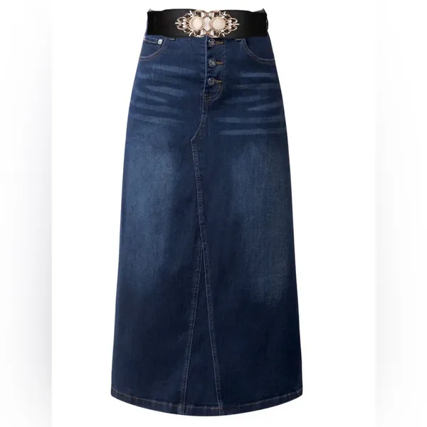 Golden Double Buckle Black Waspie Belt Stretchy Elastic Accentuating‎ Waist Band - Image 9
