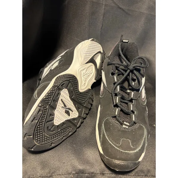 Reebok Walking Shoes‎ Womens 8.5 Black White Low Top Sneakers 2-42913 RA 804 FLU - Image 3