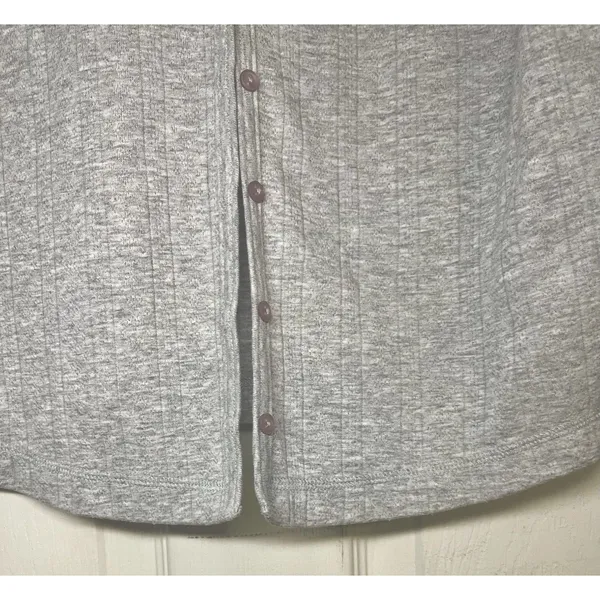 Vintage Columbia Women's Gray Ribbed Knit Cardigan Sweater Size L Button Down - Image 4