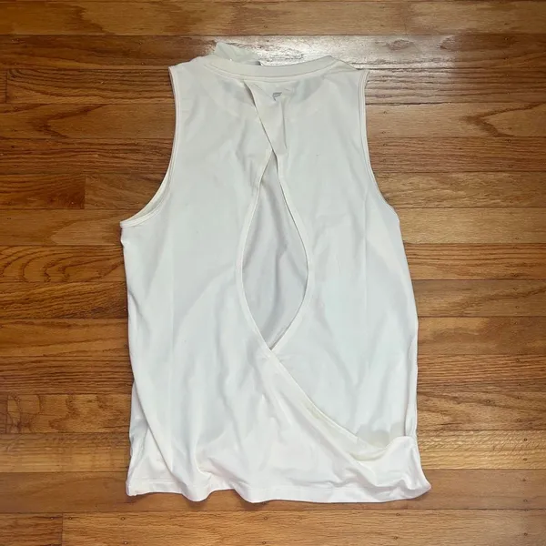 Fabletics Cream Open Back Tank Top - Image 2