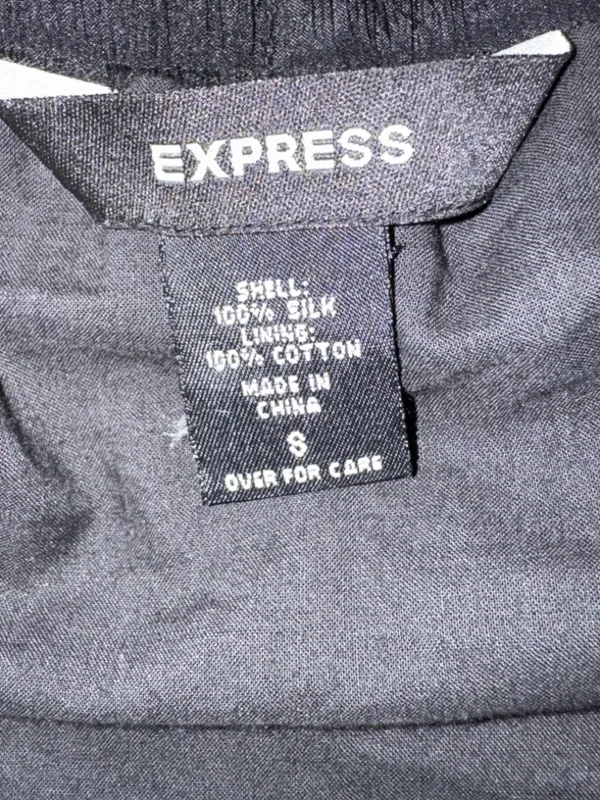 Express Black Silk Maxi Skirt Size S Flowy Handkerchief Hem Boho Elegant - Image 6