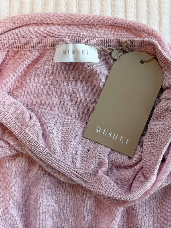 Meshki Ingrid Metallic Knit Maxi Dress in Baby Pink NWT - Image 6