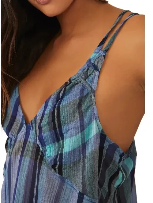 Free People We The Free Plaid Crop Cami Top - Image 2