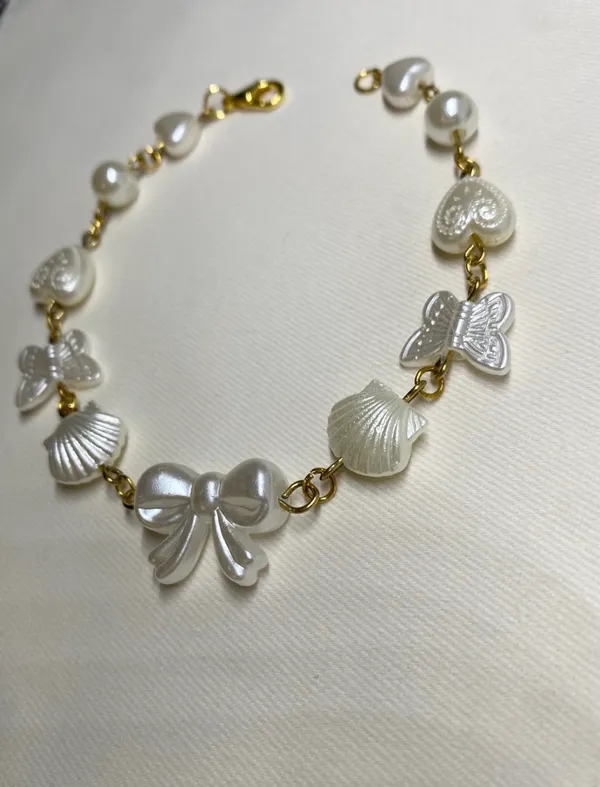 Handmade Gold Pearl Bracelet/Anklet - Image 3