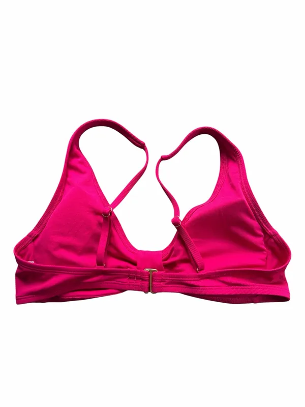 Shade & Shore Women’s Hot Pink Ribbed Bikini Top Size M (8-10) Adjustable - Image 2