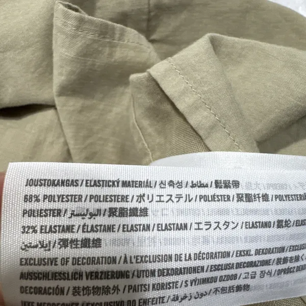 Abercrombie & Fitch Wrap Mini Dress Greenish Tan Womens XL Tall Summer Beach - Image 7