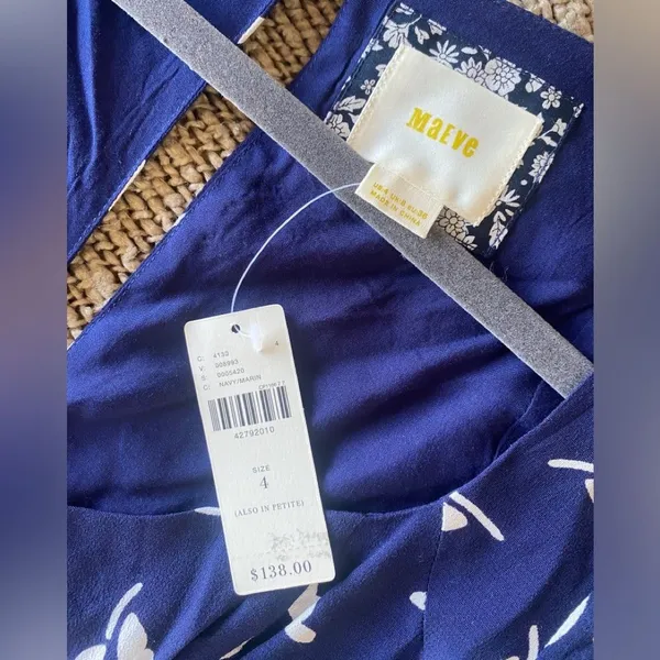 NWT Anthropologie Maeve Fern Ruched Dress 4 Fit & Flare Button Down Cottagecore - Image 14