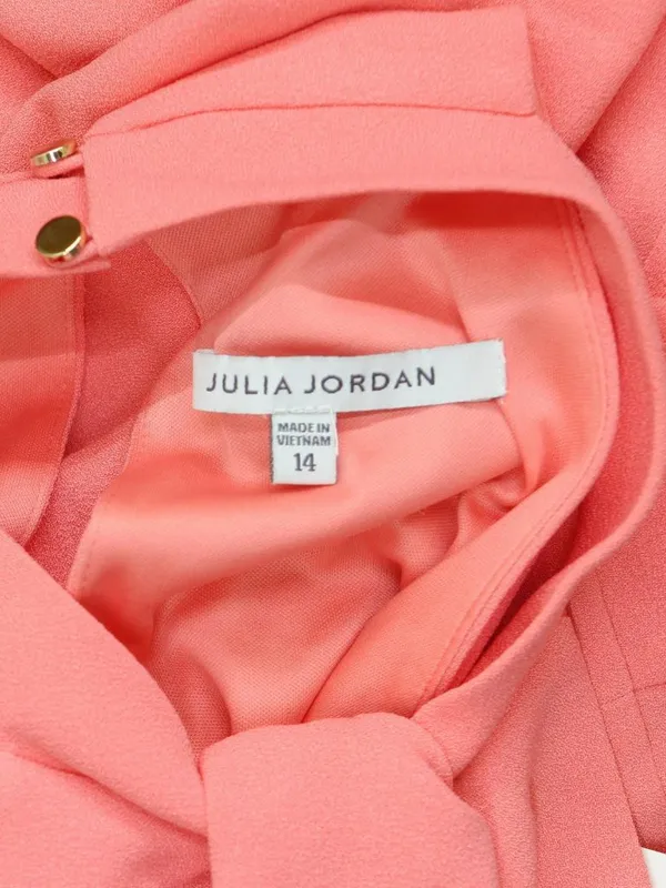 Julia Jordan Womens Knot-Neck Midi Halter Dress JJ38691 Melon Pink 14 - Image 4