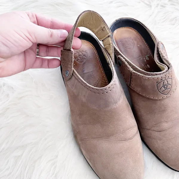 Ariat Brown Leather Sport Clog Slip On Slingback - Image 4