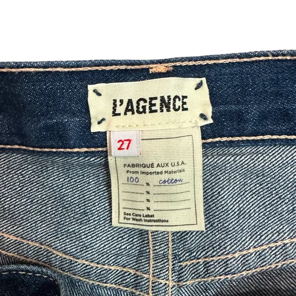 NEW L'Agence Adele Slim Straight Jeans Newberry Distressed Crop - Image 6