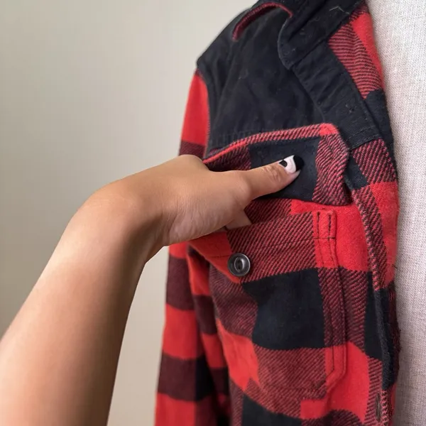 American Eagle AE Unisex Flannel Plaid Button-Down Long Sleeve Shacket Size S - Image 15