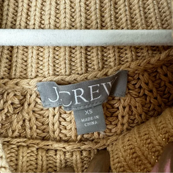 J. Crew Relaxed Rollneck Sweater in Sandy Beach 100% Cotton Size XS - Image 3