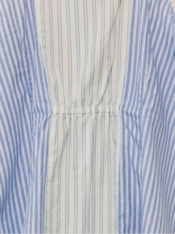 Anthropologie Maeve Sleeveless Collard Stripped Button Down Halter Blouse Size12 - Image 11