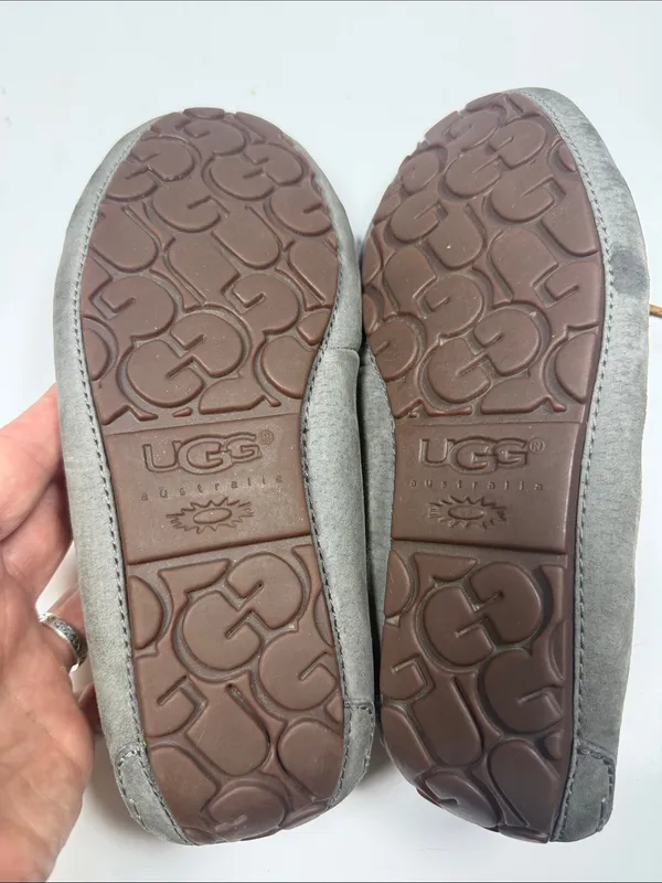 Ugg Women’s Dakota Fur-Lined Moccasin Slip-on Slippers in Gray S-580 Sz 8 - Image 10