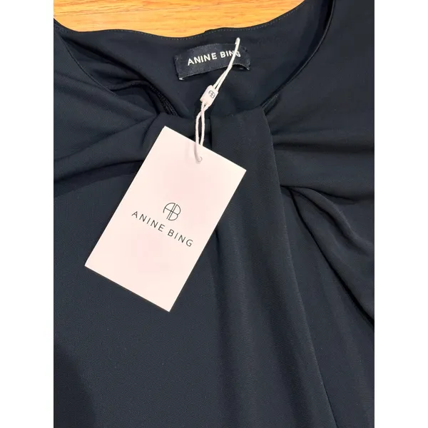Anine Bing Amaya Black Keyhole Mini Dress Long Sleeve Women’s L - Image 11