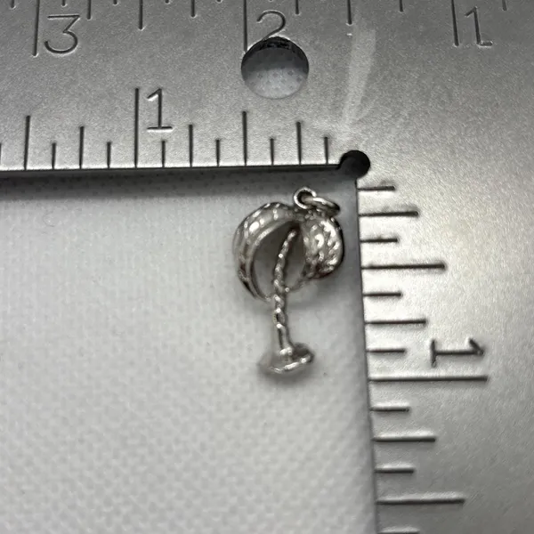 Vintage Palm Tree Tropical Charm Pendant Sterling‎ 925 Silver 1960s 3.1g 3D - Image 5