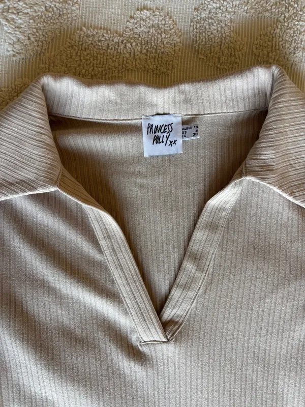 Princess Polly Long Sleeve Mini Dress Tan - Image 4