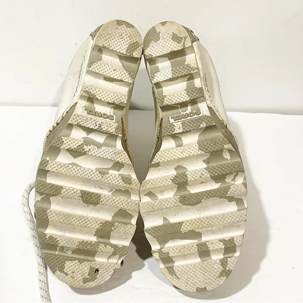 Sorel Size 6.5 Joan of Arctic White Canvas Wedge Booties NL2174-125 Camo - Image 7