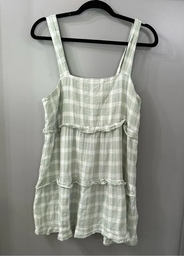 Show Me Your Mumu Napa Mini Dress Green Plaid Size Medium - Image 5