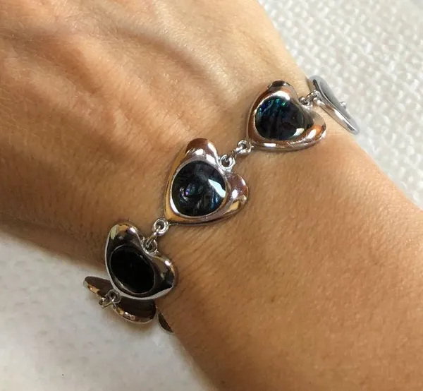 Vintage Heart Silver Tone Bracelet - Image 2