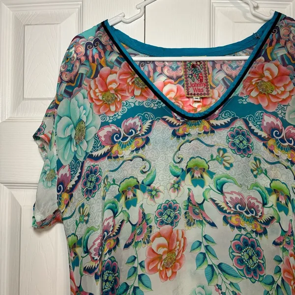 Johnny Was Floral Sheer Tunic - Image 5