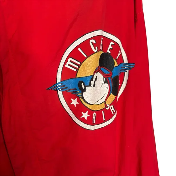 Vintage Red Mickey Mouse Air Flight Jacket Size Medium 1970s Zip Up Pockets - Image 8