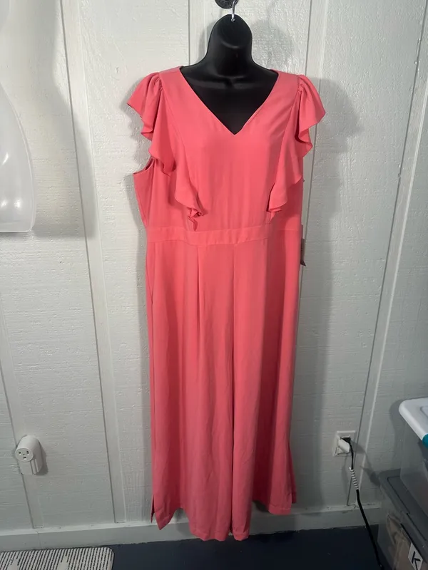 Rachel Parcell Coral Sleeveless Pantsuit Size XXL NWT - Image 3