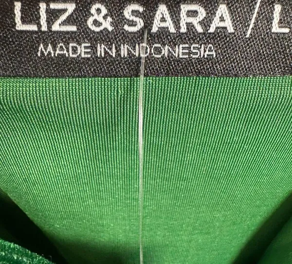 Liz & Sara sparkling shimmer green velvet mini dress size large NWT - Image 6