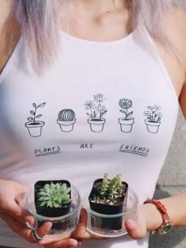 Brandy Melville Cut Off Tee Plants and Friends - Image 2