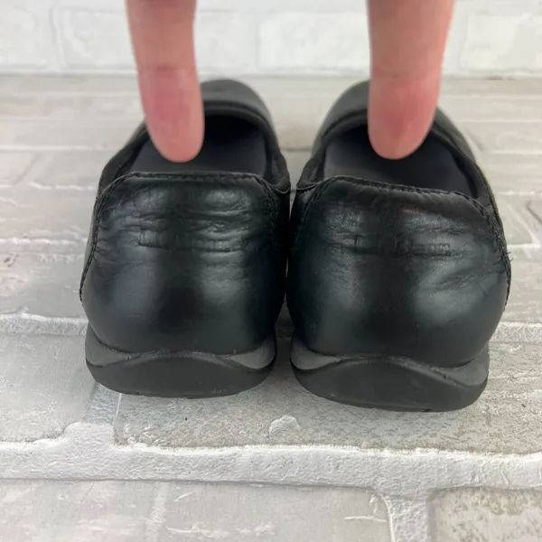 L.L. Bean Ballet Flats Shoes Womens 8 Black Leather Round Toe Slip On Sneakerina - Image 13