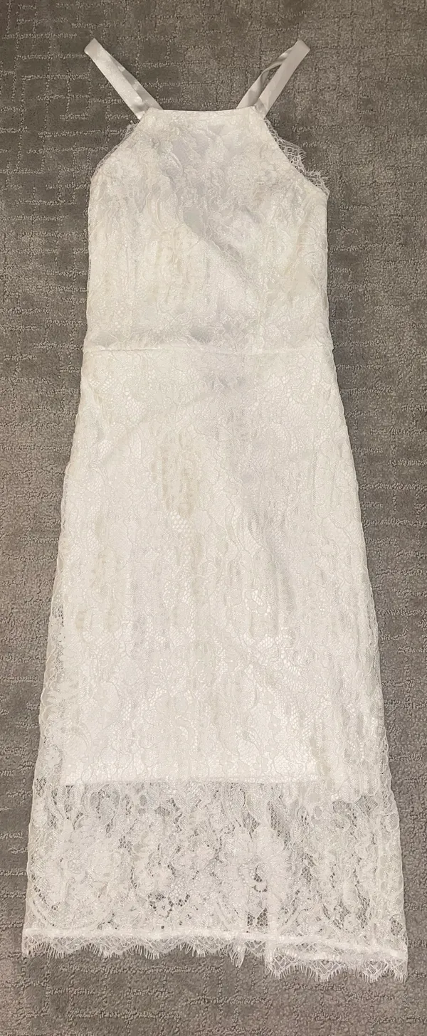 White Lace Graduation Dress - Image 5