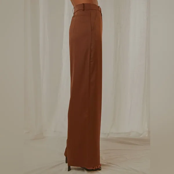 Peppermayo Milano Satin Pant in Chocolate Brown Size 6 New with tag - Image 4