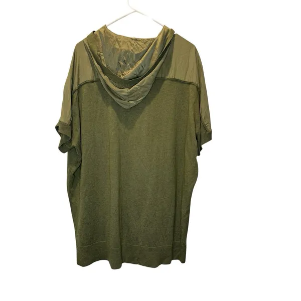 Anthropologie Women's Olive Green Shae Silk & Cashmere Shirt Small Buttons Sweater SS Comfy - Image 2