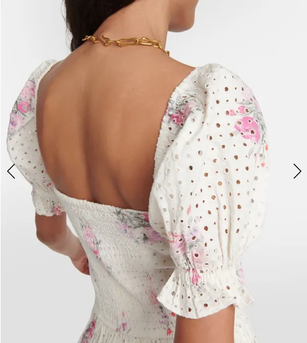 Love Shack Fancy Altima Floral Eyelet Mini Dress Size Medium - Image 3