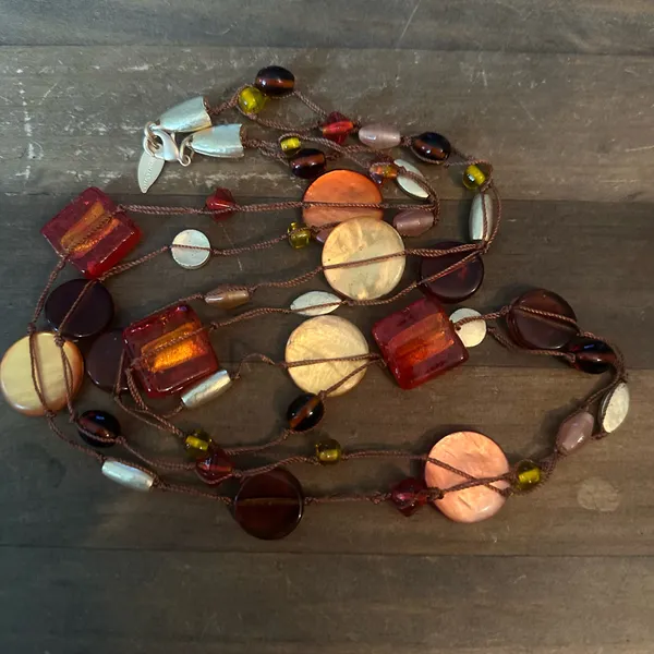Coldwater creek earth tone station glass bead necklace - Image 2