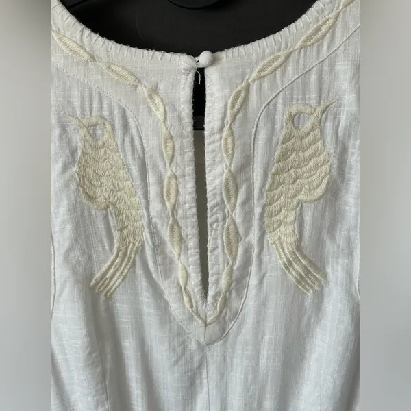 Free People Delightful Birds of Feather Dress in white Sz 4 - Image 10