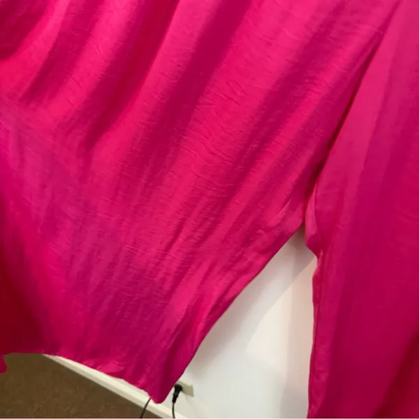 Zara Hot Pink Elastic Waist Wide Leg Flowy Pants Size Small Women's - Image 3
