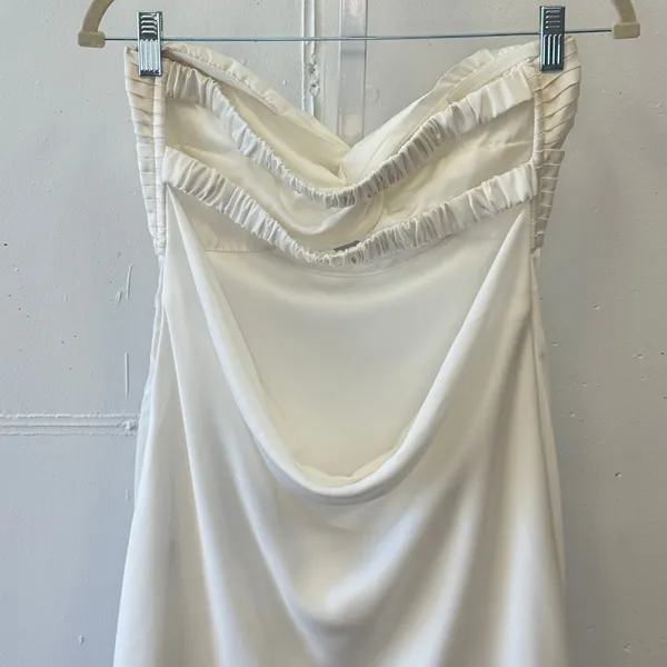 Princess Polly Shellie Mini‎ Dress White Satin Party Sz 8 - Image 6