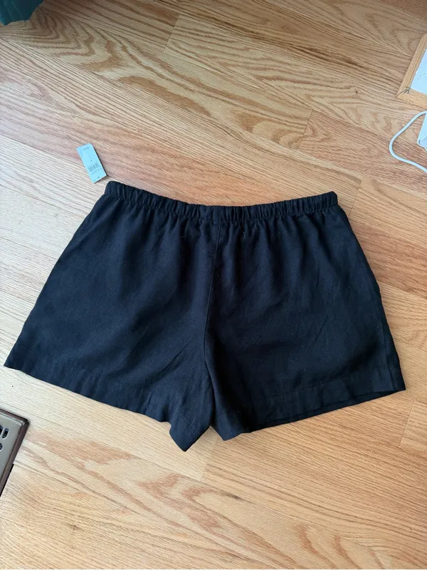Gap 4” High Rise Pull-On Linen Blend Shorts Black M NWT - Image 6