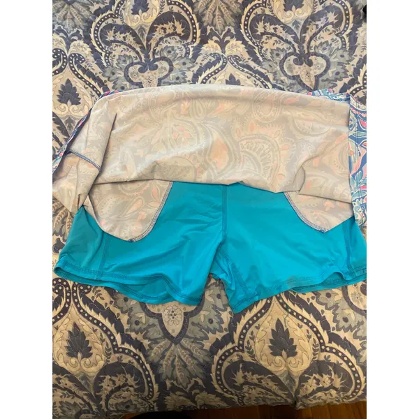 Lilly Pulitzer Luxletic Skort Skirt Size 12 Activewear Golf Tennis Blue Pink - Image 4