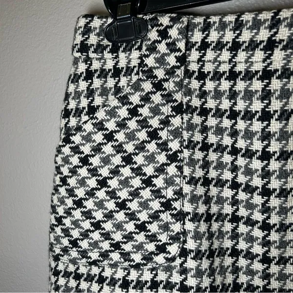 J. Crew Black & White Wool Houndstooth Tweed Mini Skirt Women’s Size XS 2 - Image 3