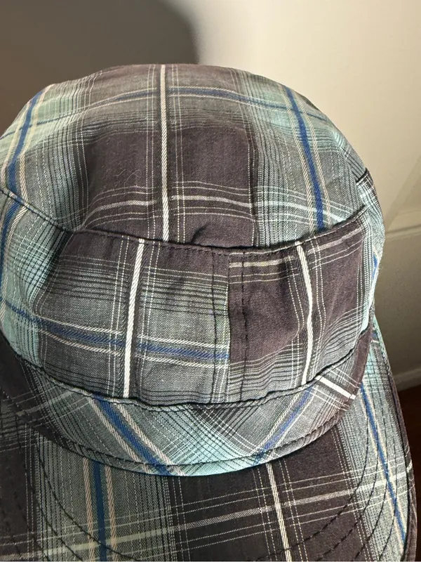 Rainbow Headwear Y2K Plaid Casual Military Cadet Cap - Blue/Black OS - Image 3