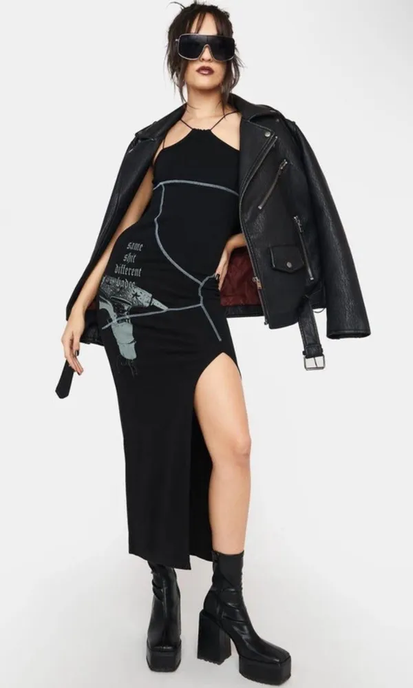 Dolls Kill Iris Color Stitch Maxi Dress - Image 2